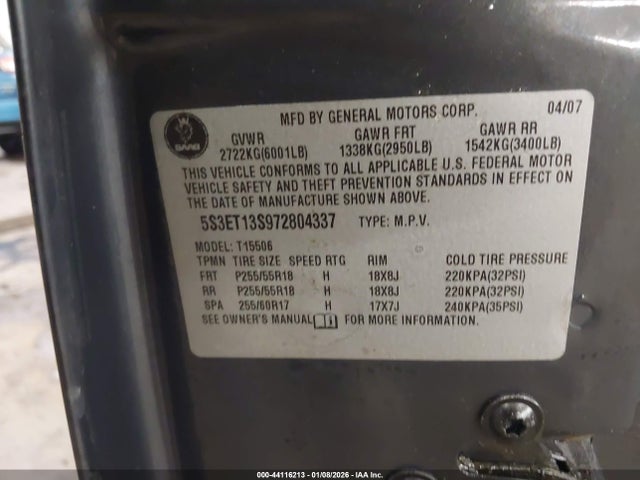 2007 SAAB 9-7X 5S3ET13S972804337 Photo 8