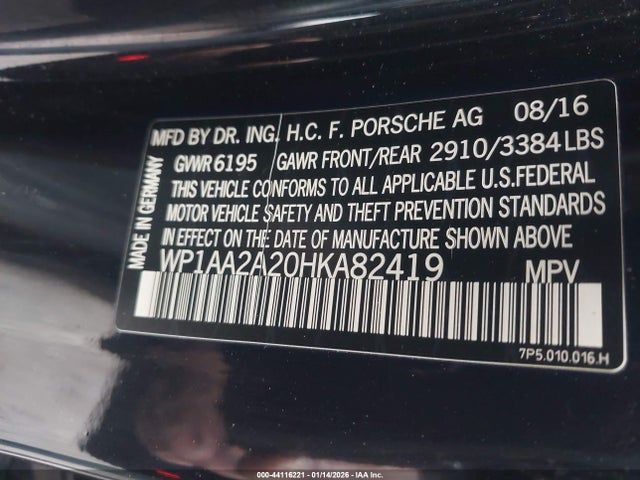 2017 PORSCHE CAYENNE WP1AA2A20HKA82419 Photo 8