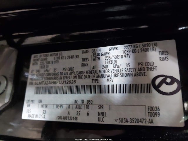 2015 LINCOLN MKC 5LMTJ2AH6FUJ12628 Photo 8