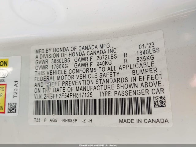 Honda Civic Sport 2023 2HGFE2F54PH517125 Image 9