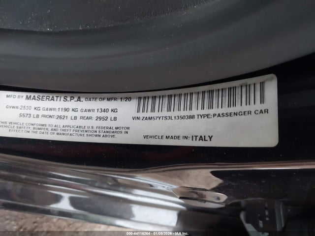 2020 MASERATI GHIBLI ZAM57YTS3L1350388 Photo 8