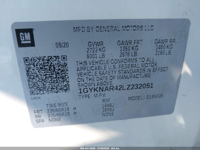 2020 CADILLAC XT5 1GYKNAR42LZ232051 Photo 8