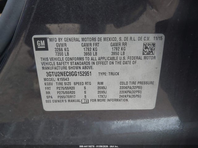 3GTU2NEC8GG152951 GMC Sierra 1500 Slt