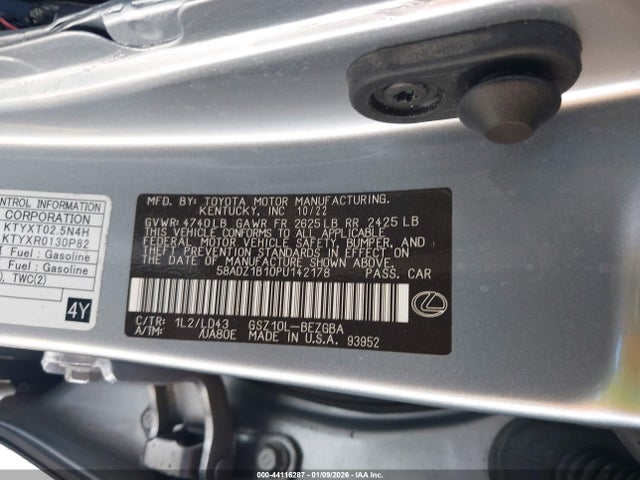 Aukcja sprzedaży 2023 Lexus Es 350, vin: 58ADZ1B10PU142178, numer aukcji: 44116287