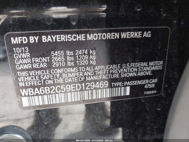 2014 BMW 650I GRAN COUPE WBA6B2C59ED129469 Photo 8