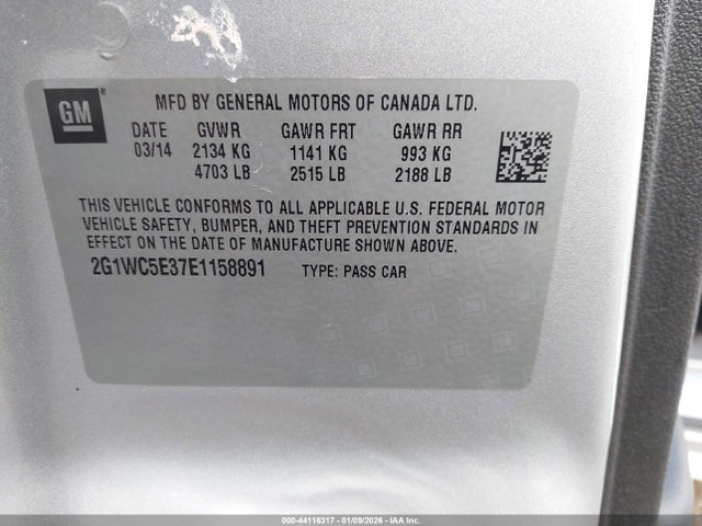 Продажа на аукционе авто 2014 Chevrolet Impala Limited Ltz, vin: 2G1WC5E37E1158891, номер лота: 44116317