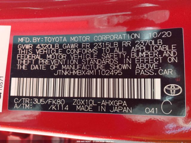 2021 TOYOTA C-HR JTNKHMBX4M1102495 Photo 8