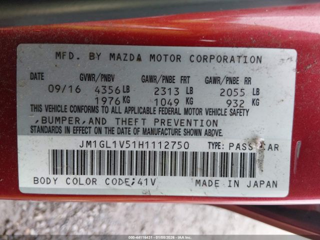 2017 MAZDA MAZDA6 JM1GL1V51H1112750 Photo 8