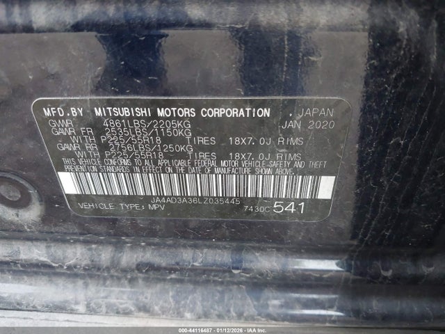 2020 MITSUBISHI OUTLANDER JA4AD3A36LZ035445 Photo 8