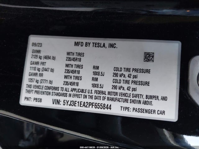 2023 TESLA MODEL 3 5YJ3E1EA2PF655844 Photo 8