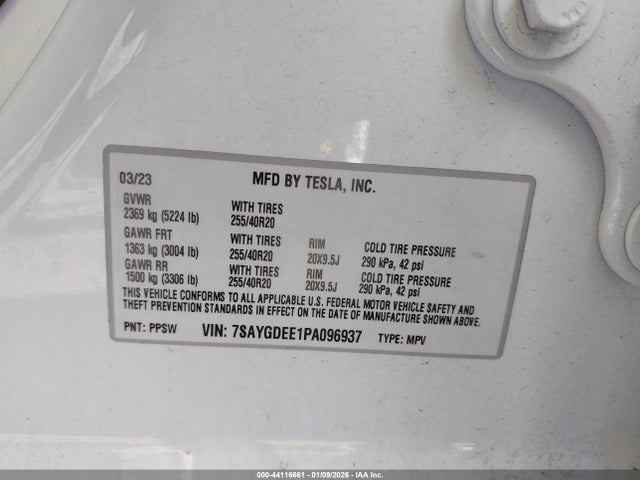 2023 TESLA MODEL Y 7SAYGDEE1PA096937 Photo 8