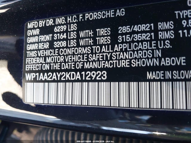 2019 PORSCHE CAYENNE WP1AA2AY2KDA12923 Photo 8