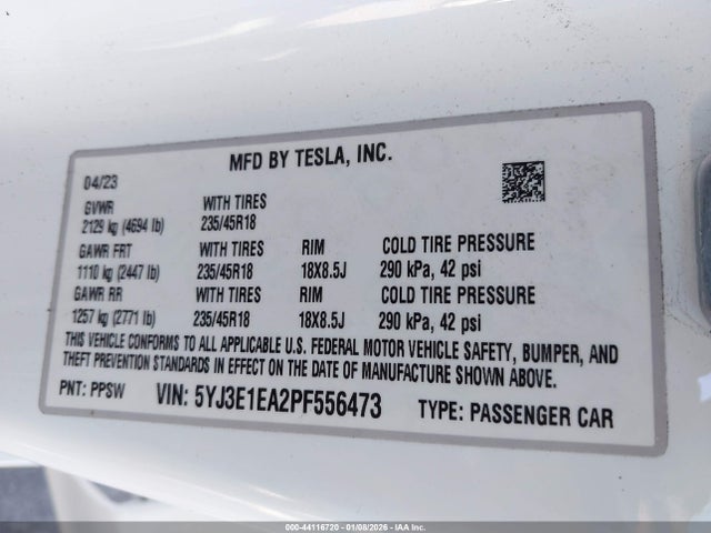 2023 TESLA MODEL 3 5YJ3E1EA2PF556473 Photo 8