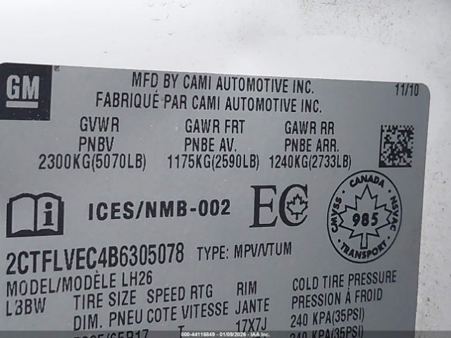 2011 GMC TERRAIN 2CTFLVEC4B6305078 Photo 8