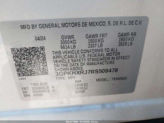 3GPKHXRJ7RS509478 Honda Prologue Touring
