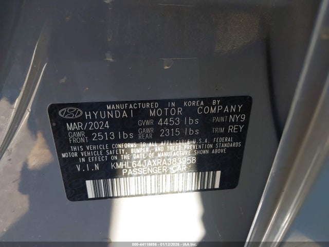 Aukcja sprzedaży 2024 Hyundai Sonata Sel, vin: KMHL64JAXRA383958, numer aukcji: 44116896
