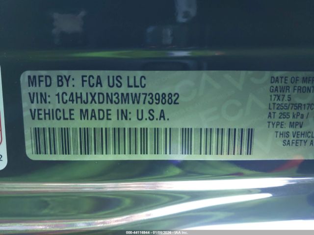 2021 JEEP WRANGLER UNLIMITED 1C4HJXDN3MW739882 Photo 8