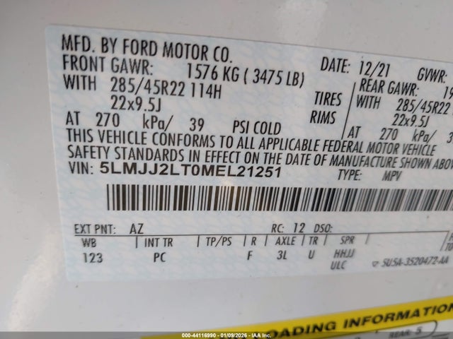 2021 LINCOLN NAVIGATOR 5LMJJ2LT0MEL21251 Photo 8