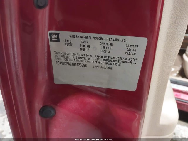 2009 BUICK LACROSSE 2G4WD582191123885 Photo 8