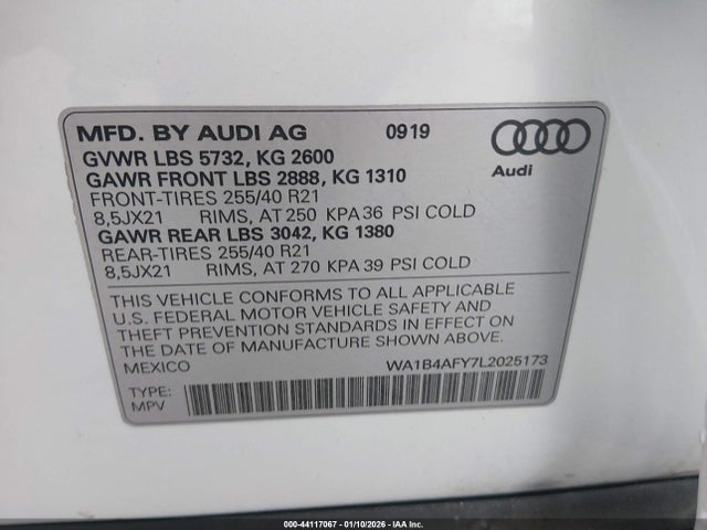 2020 AUDI SQ5 WA1B4AFY7L2025173 Photo 8