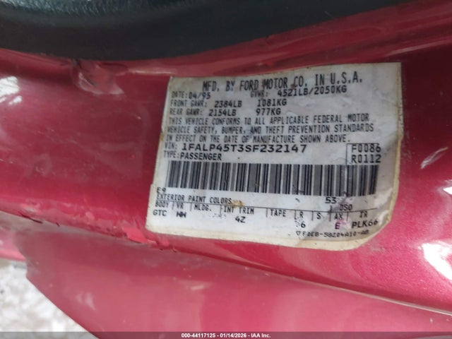 1995 FORD MUSTANG 1FALP45T3SF232147 Photo 8