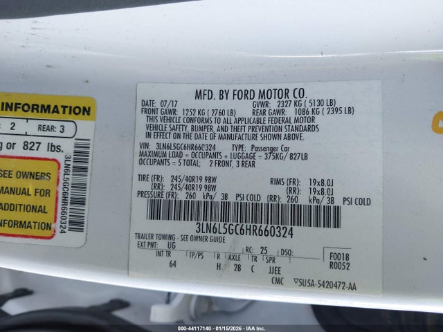 2017 LINCOLN MKZ 3LN6L5GC6HR660324 Photo 8