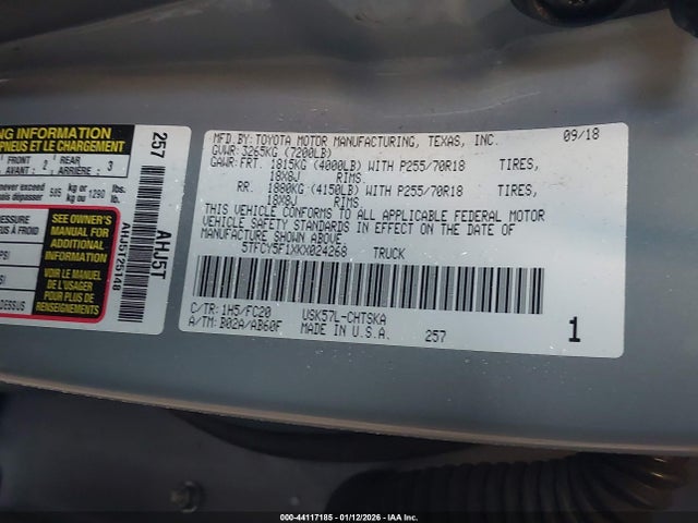 5TFCY5F1XKX024268 Toyota Tundra Sr5 5.7l V8