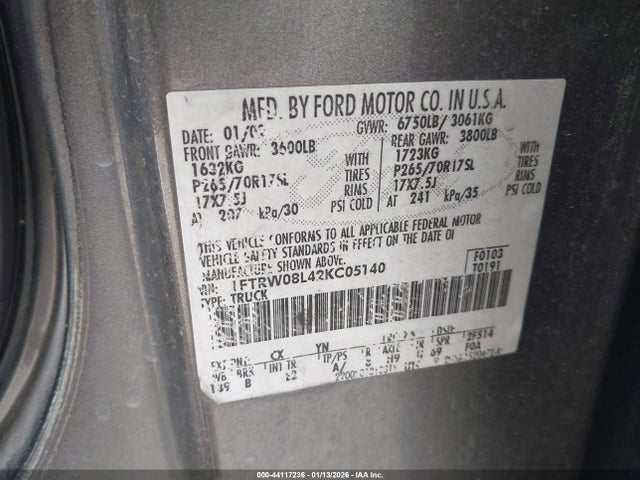 2002 FORD F-150 1FTRW08L42KC05140 Photo 8