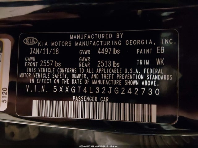 2018 KIA OPTIMA 5XXGT4L32JG242730 Photo 8