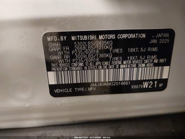 2025 MITSUBISHI OUTLANDER JA4J4UA84SZ018661 Photo 8