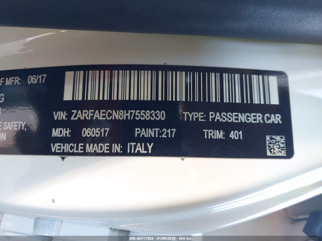 Alfa Romeo Giulia Ti Rwd 2017 ZARFAECN8H7558330 Image 9
