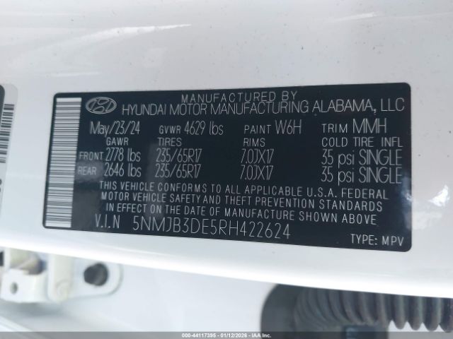 2024 HYUNDAI TUCSON 5NMJB3DE5RH422624 Photo 8