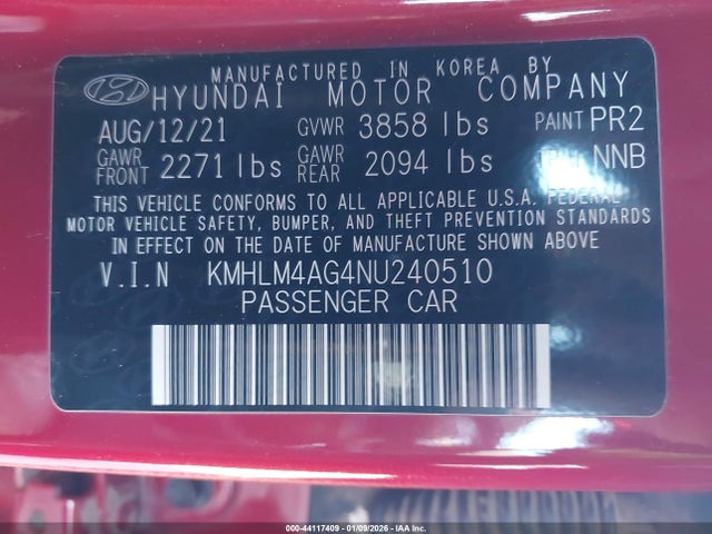 Hyundai ELANTRA SEL 2022 KMHLM4AG4NU240510 Image 9