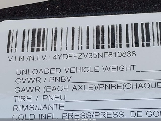 Aukcja sprzedaży 2022 Keystone Rv Fuzion Toy Hauler Se, vin: 4YDFFZV35NF810838, numer aukcji: 44117428