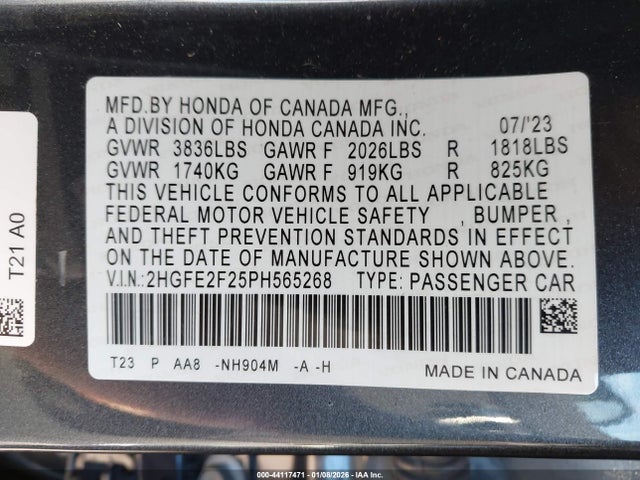 2023 HONDA CIVIC 2HGFE2F25PH565268 Photo 8
