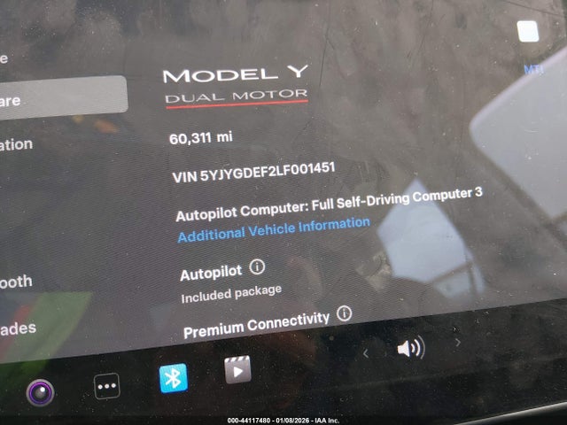 Продаж на аукціоні авто 2020 Tesla Model Y Long Range Dual Motor All-wheel Drive/performance Dual Motor All-wheel Drive, vin: 5YJYGDEF2LF001451, номер лоту: 44117480