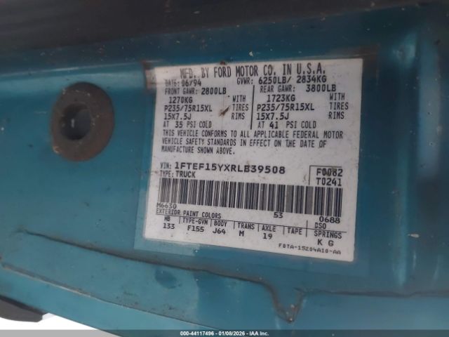 1994 FORD F150 1FTEF15YXRLB39508 Photo 8