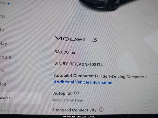 2022 TESLA MODEL 3 5YJ3E1EA0NF103174 Photo 6