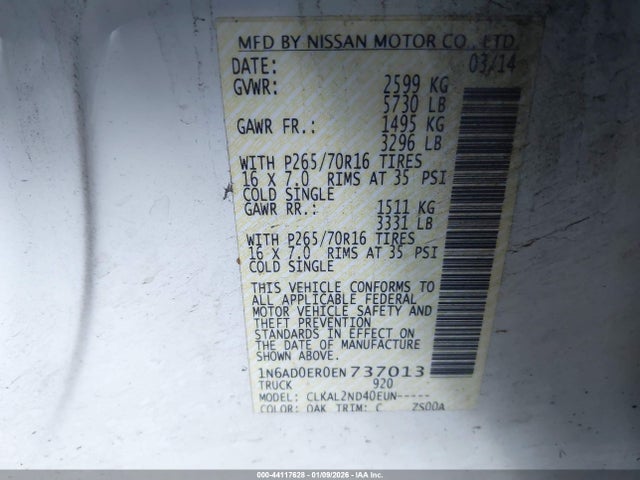 Nissan Frontier Desert Runner/s/sl/sv 2014 1N6AD0ER0EN737013 Image 9