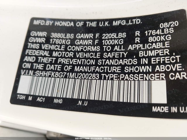 2021 HONDA CIVIC TYPE R SHHFK8G71MU200283 Photo 8