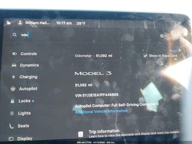 Aukcja sprzedaży 2023 Tesla Model 3 Rear-wheel Drive, vin: 5YJ3E1EA1PF449866, numer aukcji: 44117705