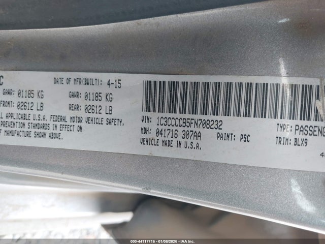 Aukcja sprzedaży 2015 Chrysler 200 C, vin: 1C3CCCCB5FN708232, numer aukcji: 44117716