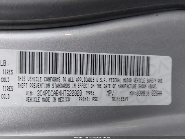 44117736 :رقم المزاد ، 3C4PDCAB4HT622829 vin ، 2017 Dodge Journey Se مزاد بيع