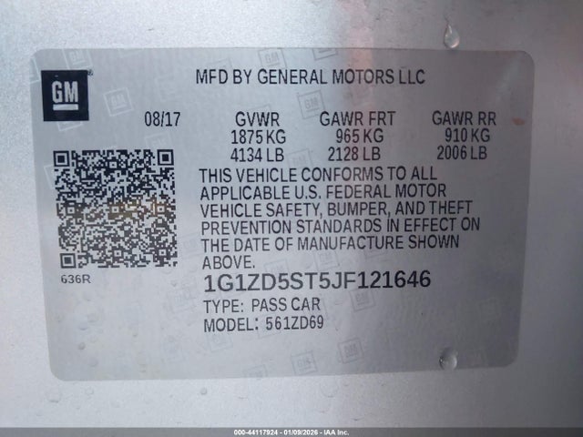 Chevrolet MALIBU LT 2018 1G1ZD5ST5JF121646 Image 9