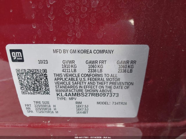 KL4AMBS27RB097373 Buick Encore Gx Preferred Fwd