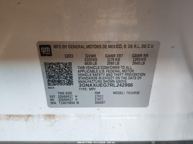 3GNAXUEG7RL242966 Chevrolet Equinox Awd Lt