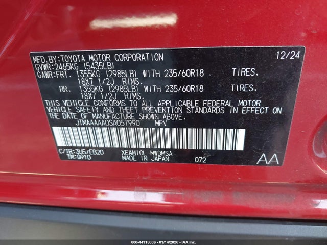 Toyota BZ4X XLE 2025 JTMAAAAA0SA057990 Image 9