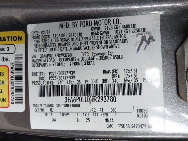 Ford Fusion Hybrid Se 2014 3FA6P0LUXER293780 Image 9