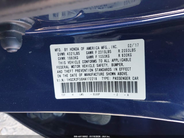 1HGCR2F56HA172218 Honda Accord Sport