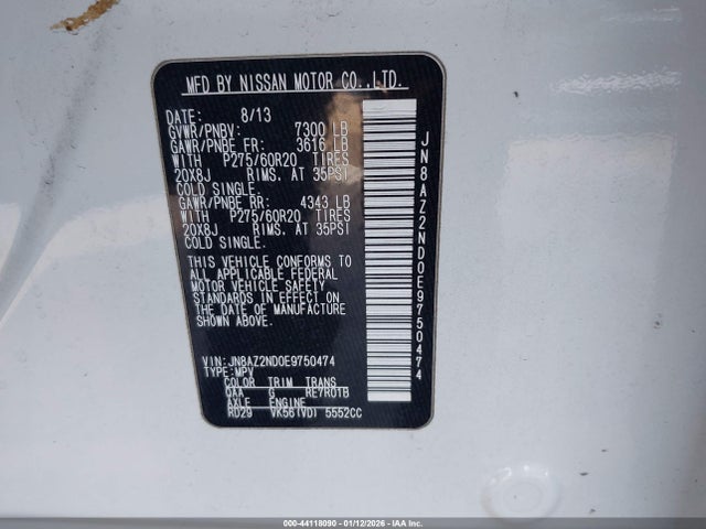 Infiniti QX80 2014 JN8AZ2ND0E9750474 Image 9